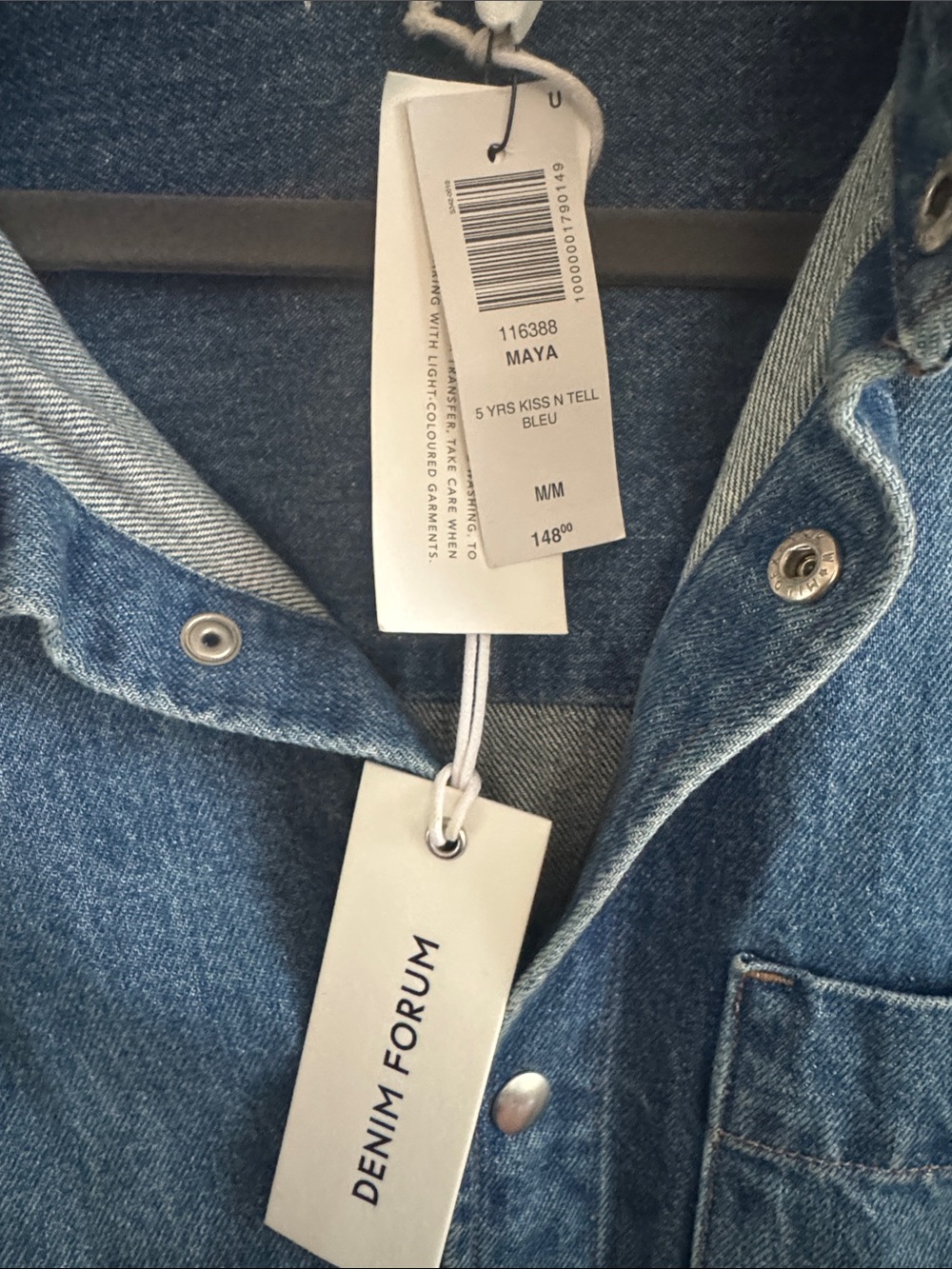 Aritzia Denim Forum Medium Blue Denim Shacket with Chest Pocket - Picture 5 of 5